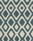 Isolated view of Opulent Kilim Blue Hand Knotted Rug, showcasing its intricate Kilim design in shades of blue.