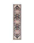 Inviting Oriental Navy Hand Knotted Wool Rug, showcasing its intricate navy and ivory patterns, hand-knotted construction, and the warm ambiance it brings to the room.