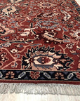 Lush Rustic Rust Hand Knotted Wool Rug, a warm, textural anchor with a rustic, earthy palette, showcased in a warmly lit interior setting.