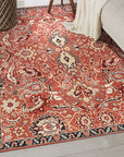 Lush Rustic Rust Hand Knotted Wool Rug, warm rust tones and subtle variations create a rustic texture in this hand-knotted wool rug, displayed on a hardwood floor.