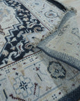 Luxurious Traditional Beige Hand Knotted Wool Rug, showcasing intricate floral and geometric patterns in warm beige tones, adding timeless elegance to a room.