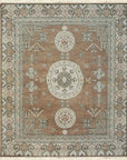 Isolated view of Trendy Traditional Brown Hand Knotted Wool Rug, showcasing its design.