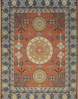 Isolated view of Jade Traditional Rust Hand Knotted Wool Rug, showcasing its intricate traditional design.