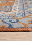 Jade Traditional Rust Hand Knotted Wool Rug, warm rust tones and intricate traditional patterns woven in hand-knotted wool, adding a touch of timeless elegance to a living room setting.