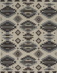 Isolated view of Chic Kilim Ivory Flatweave Rug, showcasing its geometric pattern and woven texture.