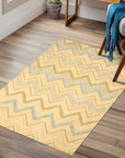 Charming Nadia Ivory Hand Tufted Wool Rug, with subtle patterns and plush texture, displayed in a brightly lit living room setting.