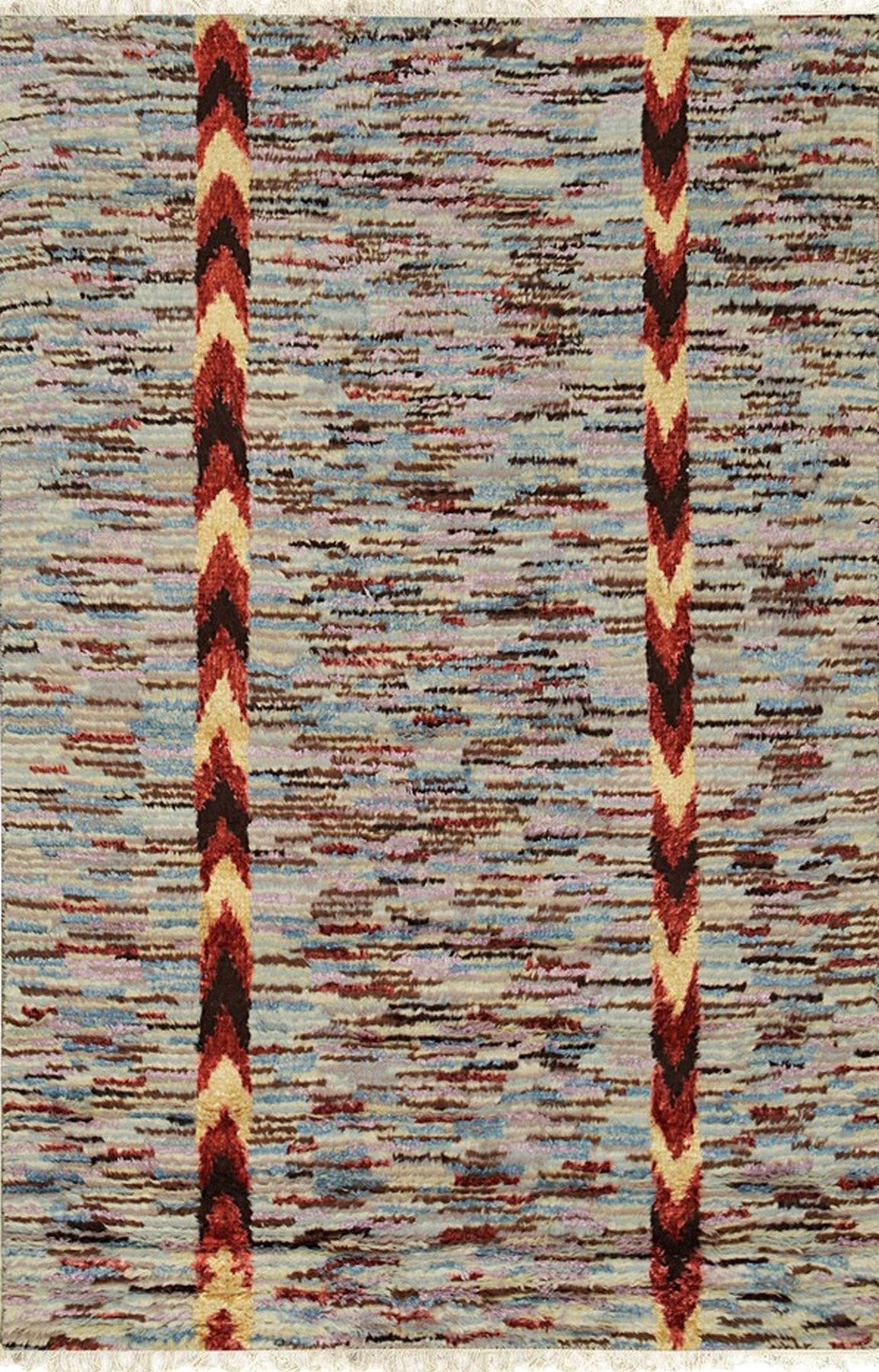 Isolated view of Sumptuous Willow Multicolor Hand Knotted Wool & Bamboo Silk Rug, showcasing its vibrant color palette and intricate willow-inspired design.