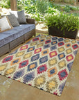 Sumptuous Majestic Multicolor Hand Knotted Wool & Bamboo Silk Rug, vibrant abstract patterns in jewel tones shimmer against a soft grey background, showcasing the luxurious texture of hand-knotted wool and bamboo silk.