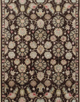 Isolated view of Maya Harlow Brown Hand Knotted Wool & Bamboo Silk Rug, showcasing its intricate design.