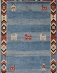 Isolated view of Willow Talia Blue Hand Knotted Wool Rug, showcasing its design.