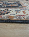 Refined Oushak Charcoal Hand Knotted Wool Rug, featuring intricate knotwork and subtle tonal variations in deep charcoal, subtly textured and inviting.