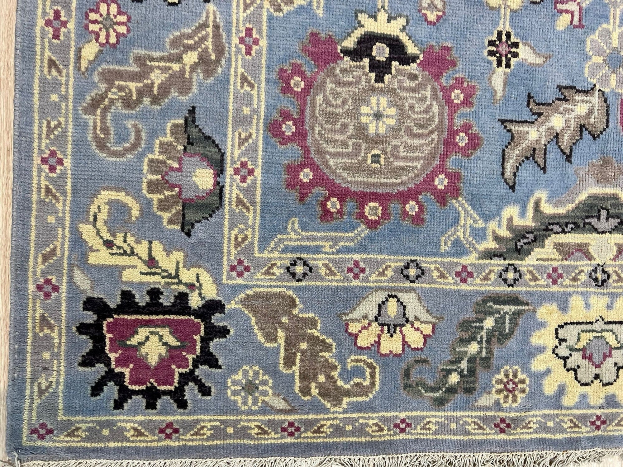 Here's the alt text, based on the provided guidelines:
 
 Willow Radiant Light Blue Nan Rug, a soft light blue rug with a subtle, abstract pattern, adding a touch of serene sophistication to a brightly lit room.