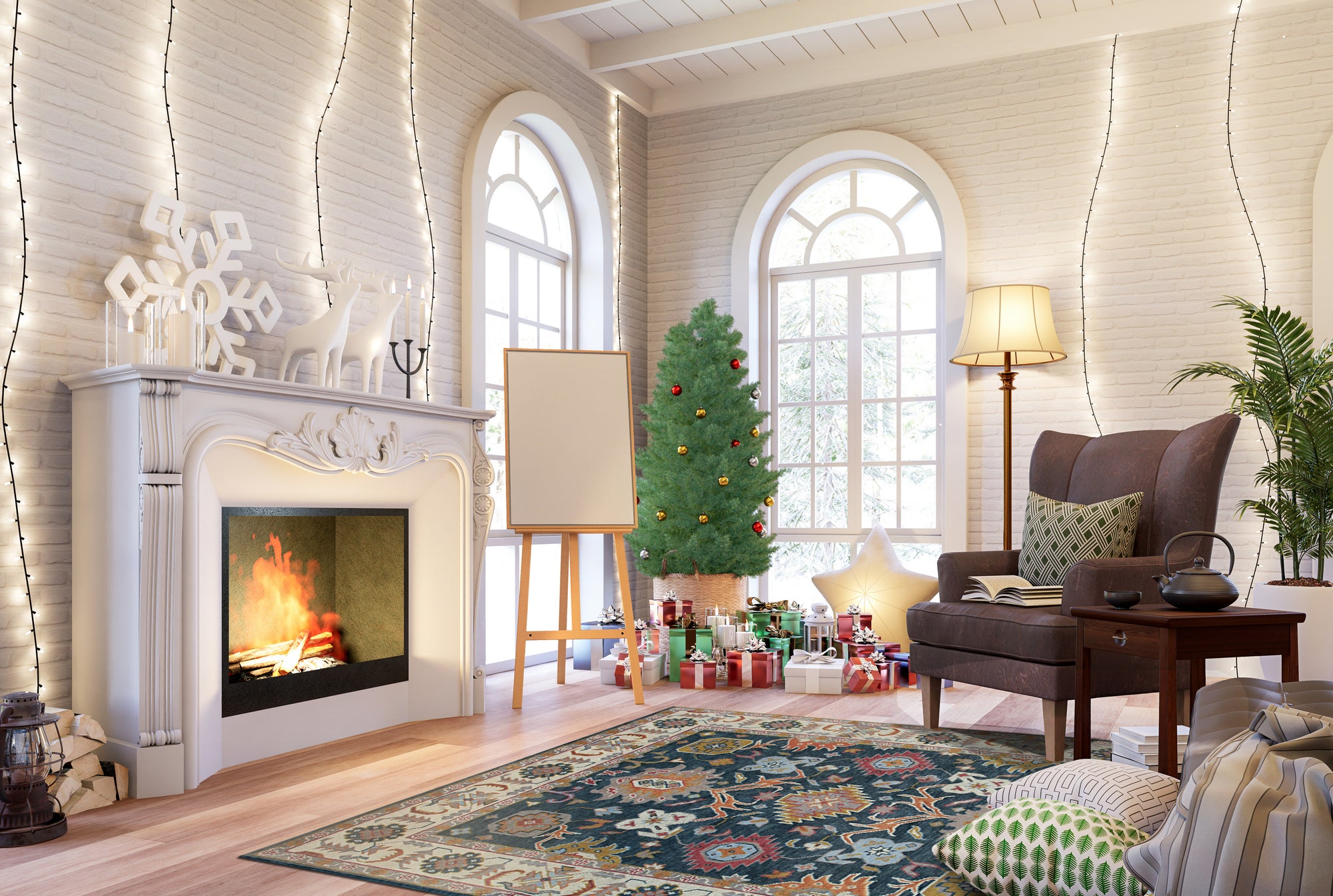 Sarrah Oushak Charcoal Hand Knotted Wool Rug, a charcoal wool rug with a traditional Oushak design, displayed in a living room setting with neutral furniture and natural light.
