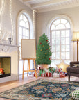 Sarrah Oushak Charcoal Hand Knotted Wool Rug, a charcoal wool rug with a traditional Oushak design, displayed in a living room setting with neutral furniture and natural light.