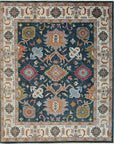Isolated view of Sarrah Oushak Charcoal Hand Knotted Wool Rug, showcasing its design.