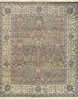 Isolated view of Lydia Sophisticated Brown Hand Knotted Wool Rug, showcasing its design.