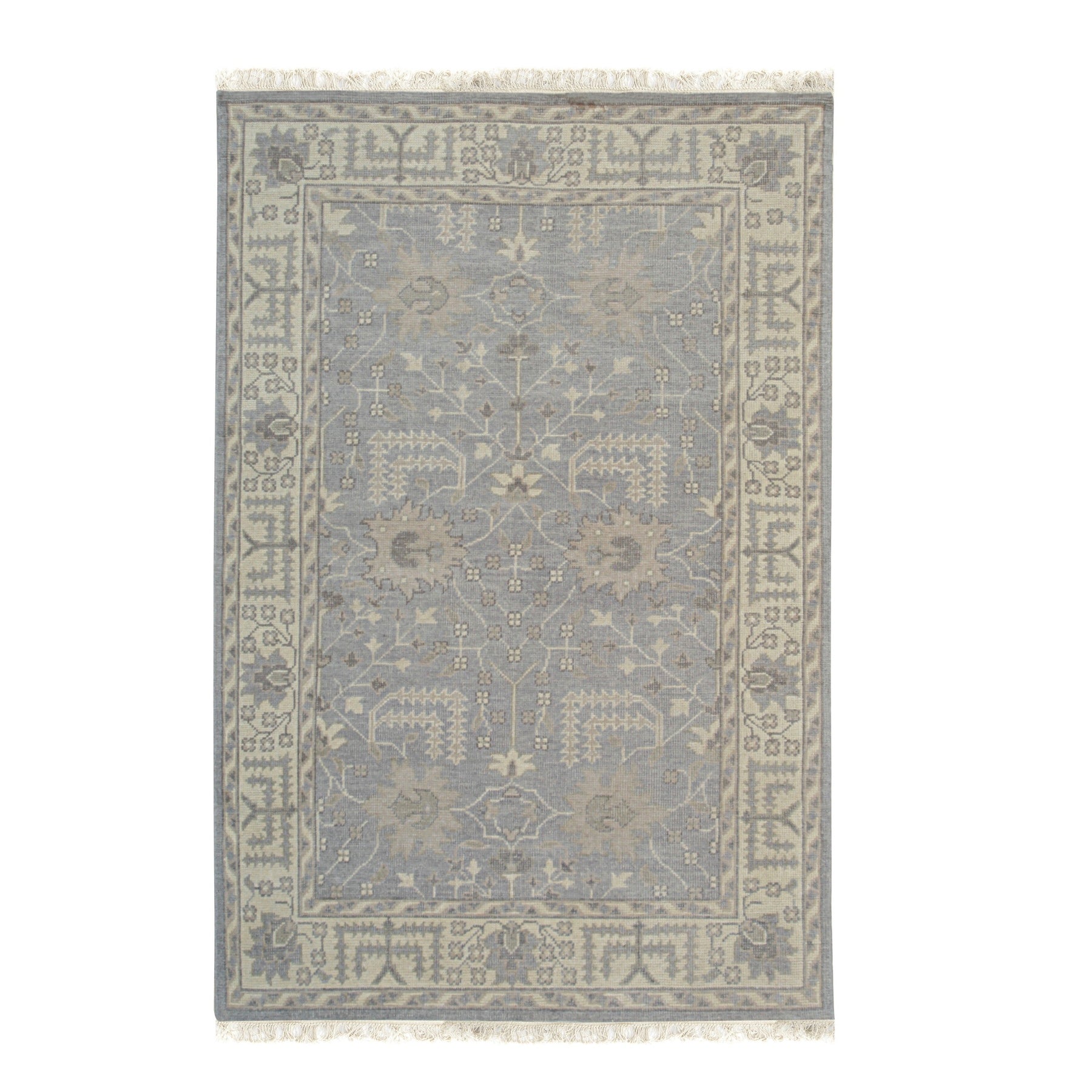 Isolated view of Selene Oushak Rust Hand Knotted Wool Rug, showcasing its design.