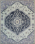 Isolated view of Timeless Oriental Ivory Hand Knotted Wool Rug, showcasing intricate floral motifs and a classic border design.