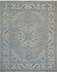 Isolated view of Iris Bianca Gray Hand Knotted Wool Rug, showcasing its design.