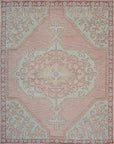 Isolated view of Lydia Oriental Pink Hand Knotted Wool Rug, showcasing its intricate, traditional design.