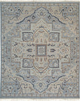 Unique Comfortable Blue Hand Knotted Wool Rug