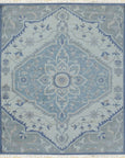 Isolated view of Stylish Trendy Ivory Hand Knotted Wool Rug, showcasing its design.
