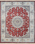 Isolated view of Selene Para Red Hand Knotted Wool & Silk Rug, showcasing its design.
