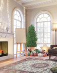 Timeless Cozy Ivory Hand Knotted Wool & Silk Rug, its soft ivory tones and luxurious texture filling a bright, modern living room, hints of silk shimmer in the light.