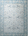 Isolated view showcases the Celia Traditional Beige Hand Knotted Wool Rug’s intricate floral medallions and ornate border, woven in soft beige hues.