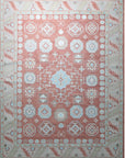 Isolated view of Penelope Traditional Rust Hand Knotted Wool Rug, showcasing its design.