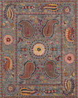 Isolated view of Maya Timeless Blue Hand Tufted Wool Rug, showcasing its design.