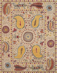 Isolated view of Chic Delicate Ivory Hand Tufted Wool Rug, showcasing its subtle, textured design.