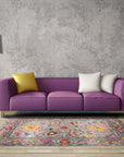 Maya Artisan Blue Hand Tufted Wool Rug, vibrant blues and subtle neutrals intertwine in this hand-tufted wool rug, lending an organic, textured feel to the room, viewed in a bright living space.