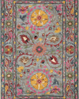 Isolated view of Maya Artisan Blue Hand Tufted Wool Rug, showcasing its design.