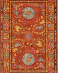 Willow Jade Rust Hand Tufted Wool Rug, showcasing its intricate, earthy design of jade green and rust tones against a lighter background.