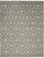 Isolated view of Rhea Moroccan Gray Hand Knotted Wool Rug, showcasing its intricate geometric diamond trellis design.