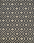 Isolated view of Trendy Moroccan Navy Hand Knotted Wool Rug, showcasing its design.