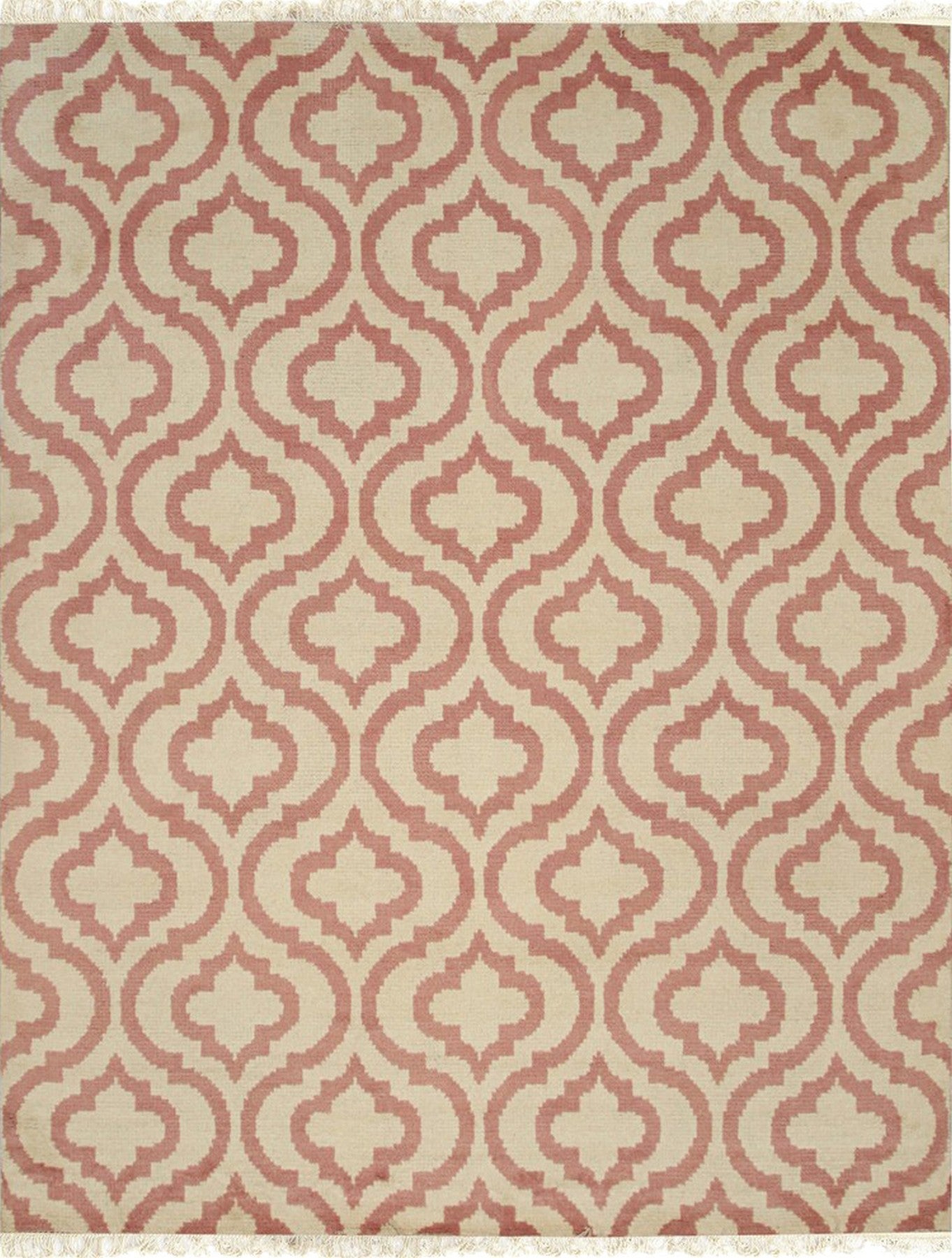 Isolated view of Inviting Moroccan Pink Hand Knotted Wool Rug, showcasing its design.
