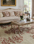 Lila Inviting Blue Hand Tufted Wool & Viscose Rug styled in a modern living room - area rug lifestyle photo
