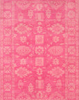 Isolated view of Opulent Oriental Pink Hand Tufted Wool Rug, showcasing its design.