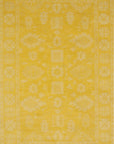 Isolated view of Comfortable Oriental Yellow Hand Tufted Wool Rug, showcasing its design.