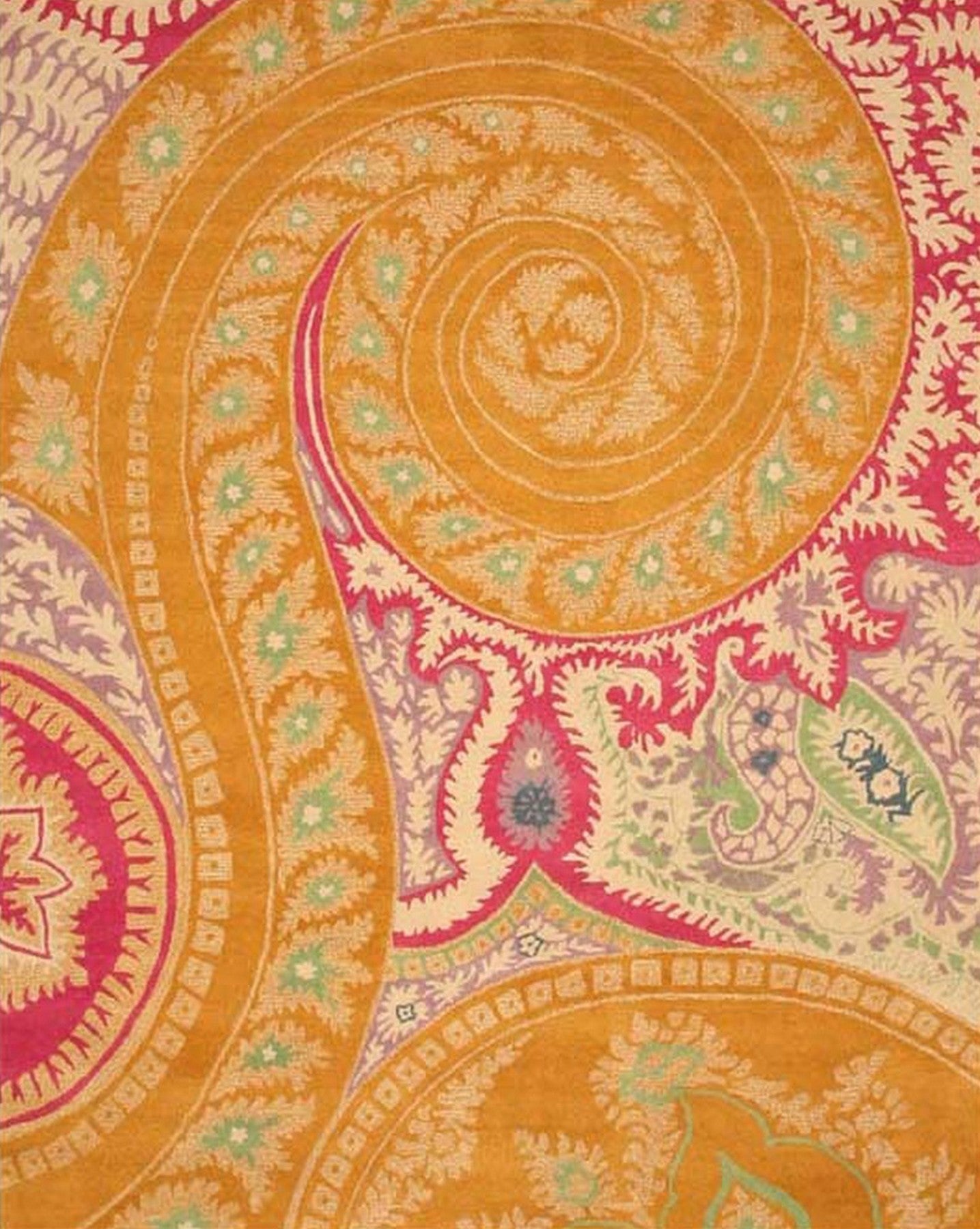 Isolated view of Timeless Elena Orange Hand Tufted Wool Rug, showcasing its design.