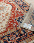 Luxurious Oriental Ivory Hand Knotted Wool Rug