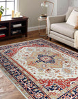 Luxurious Oriental Ivory Hand Knotted Wool Rug