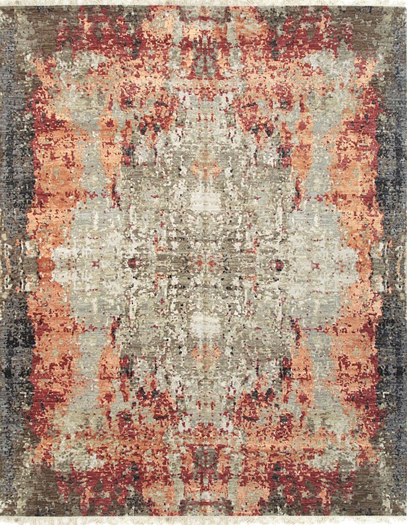 Isolated view of Isla Sumptuous Gray Hand Knotted Wool Rug, showcasing its design.