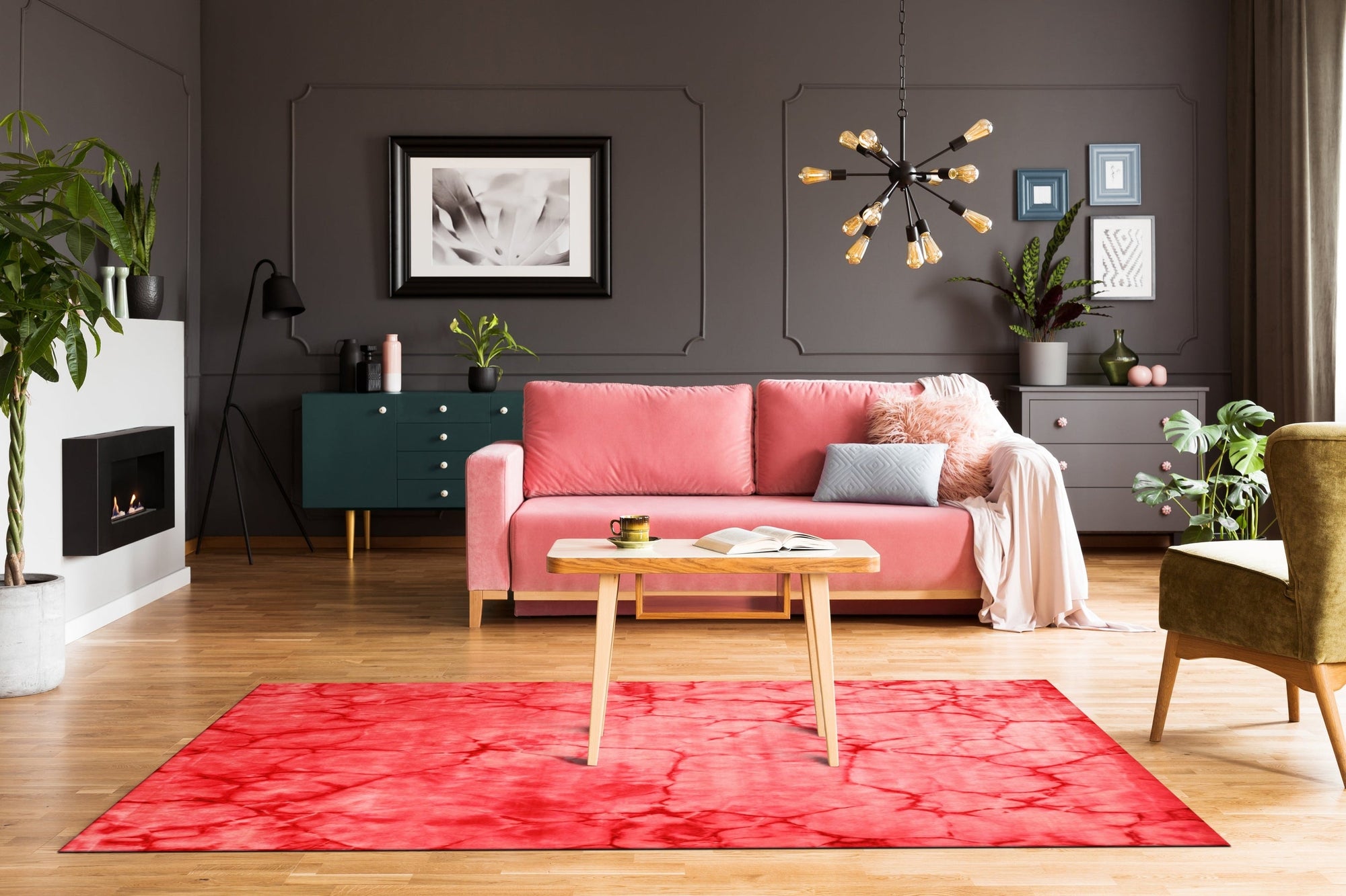 Sarrah Giselle Pink Hand Knotted Wool Rug, displaying a soft pink palette and intricate hand-knotted construction, partially visible in a room setting suggesting home decor inspiration.