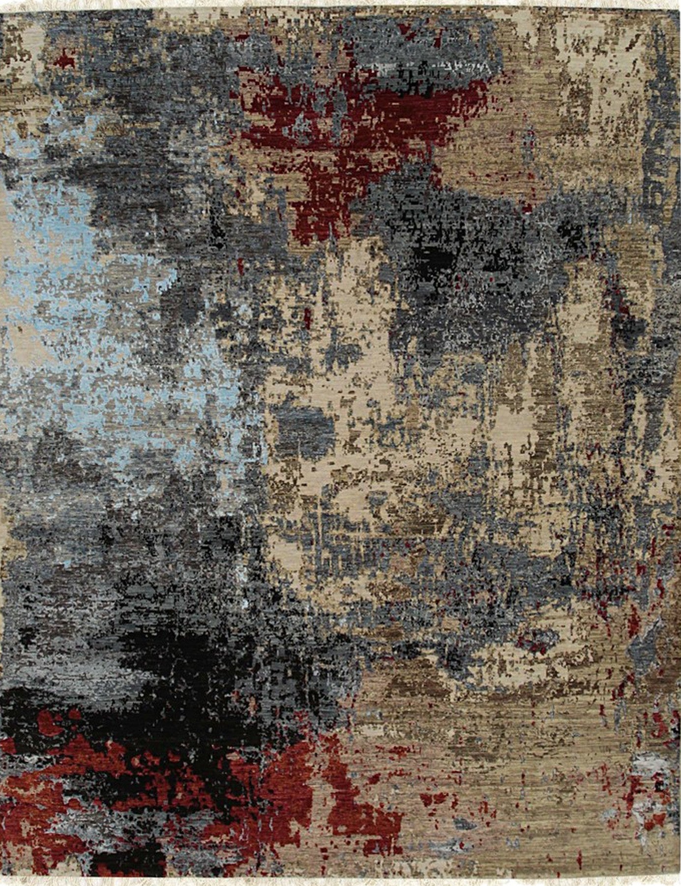 Isolated view of Classic Serene Beige Hand Knotted Wool Rug, showcasing its design.