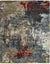 Isolated view of Kira Sophie Gray Hand Knotted Wool Rug, showcasing its intricate geometric design with subtle tonal variations in gray.