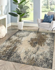 Xena Chloe Gray Hand Knotted Wool Rug, a soft gray wool rug with a subtle, geometric pattern, resting on a light hardwood floor.