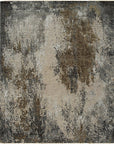 Isolated view showcasing the Xena Chloe Gray Hand Knotted Wool Rug, highlighting its intricate design.